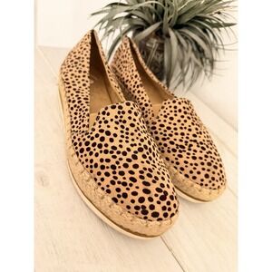 Dr Scholls Discovery Espadrilles Wedge Women Loafers Sz 10 Cheetah Print Slip On